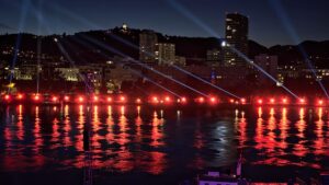 Lichtershow an der Donau bei der Klangwolke 2025