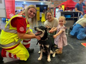 Rettungshund bei Rettermesse